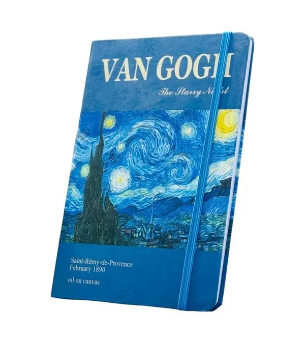 Van Gogh Temalı Göy Estetik Bloknot 228 12B– İncəsənət İlhamlı Gündəlik - Grido hədiyyə mağazası