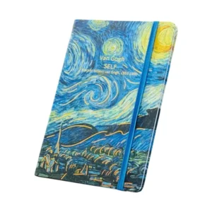Van Gogh Temalı Göy Estetik Bloknot 228 13B– İncəsənət İlhamlı Gündəlik - Grido hədiyyə mağazası