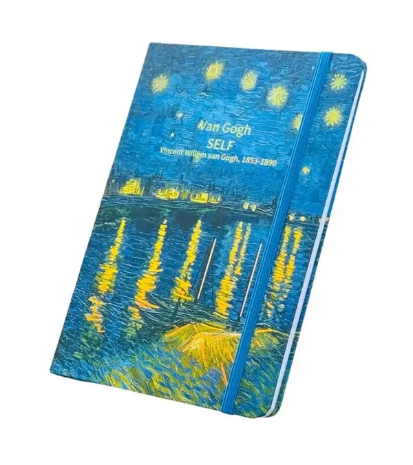 Van Gogh Temalı Göy Estetik Bloknot 228 13D– İncəsənət İlhamlı Gündəlik - Grido hədiyyə mağazası