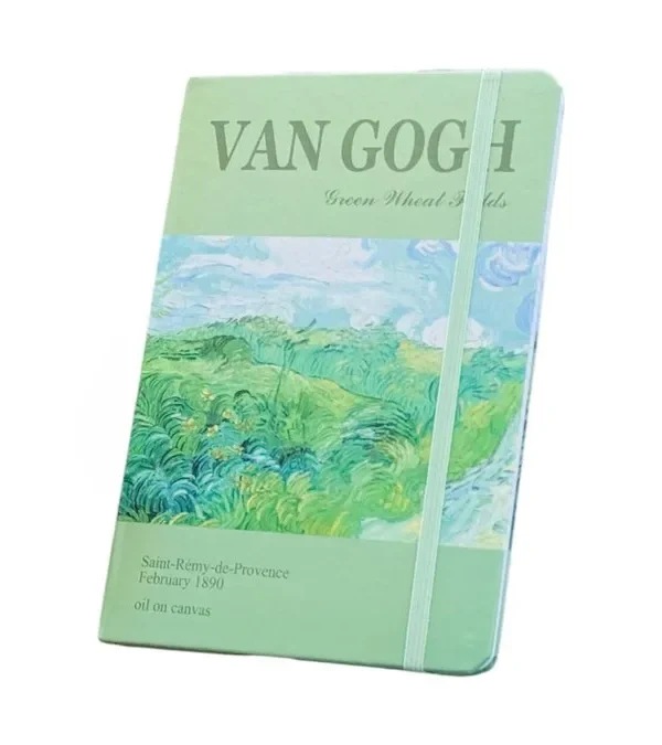 Van Gogh Temalı Yaşıl Estetik Bloknot 228 12C– İncəsənət İlhamlı Gündəlik - Grido hədiyyə mağazası