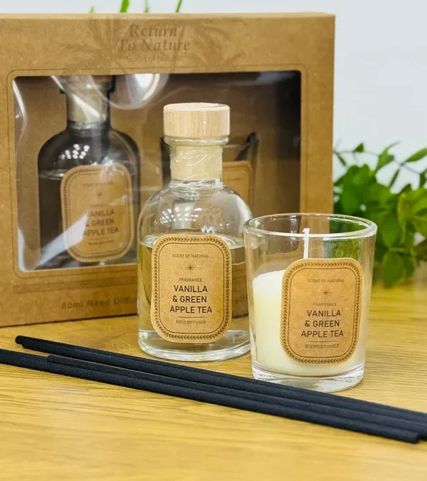 Vanilla & Yaşıl Alma Çayı Aromatik Hədiyyə Dəsti - Grido hədiyyə mağazası