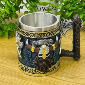 Viking Döyüşçü Dizaynlı Metal Fincan (Paslanmayan Polad İçlikli) - Grido hədiyyə mağazası