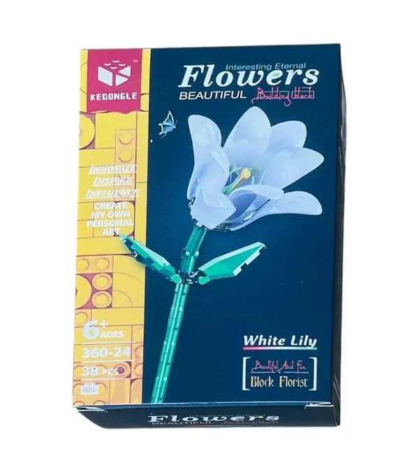 White Lily Zanbaq Təkli Konstruksiya Çiçək 38 Hissə 360-24 - Grido hədiyyə mağazası