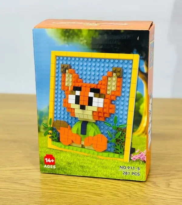 Zootopia Nick Wilde Tülkü Pixel Art Konstruksiya Seti (281 hissə) Çərçivə - Grido hədiyyə mağazası