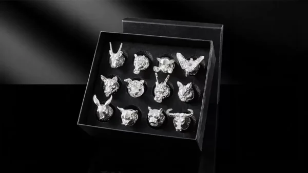 12 Bürc Heyvanlı Premium Rumka Dəsti Gümüşü - Grido hədiyyə mağazası