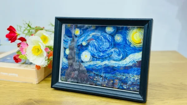 3D Çərçivə – “The Starry Night” Van Gogh 3D Yapışqanlı Kağız - Grido hədiyyə mağazası