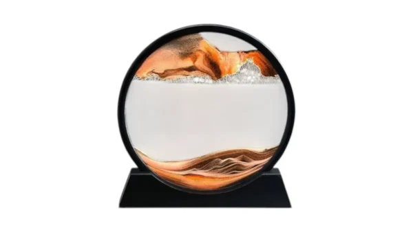 3D Qumlu Narıncı Dairəvi Dekor – Moving Sand Art (27 sm) - Grido hədiyyə mağazası