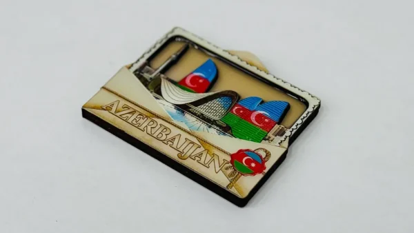 Azərbaycan Landşaftlı Taxta Maqnit - Grido hədiyyə mağazası