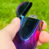 Canavar Dizayn Elektron Alışqan Bənövşəyi 957 – USB Şarjlı Double Arc Lighter, Küləyə Davamlı Premium Metal (Rainbow) - Grido hədiyyə mağazası