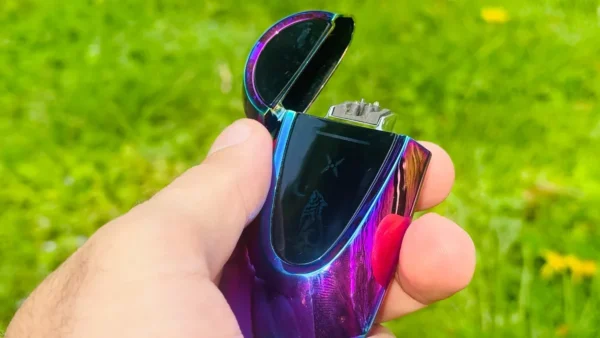 Canavar Dizayn Elektron Alışqan Bənövşəyi 957 – USB Şarjlı Double Arc Lighter, Küləyə Davamlı Premium Metal (Rainbow) - Grido hədiyyə mağazası