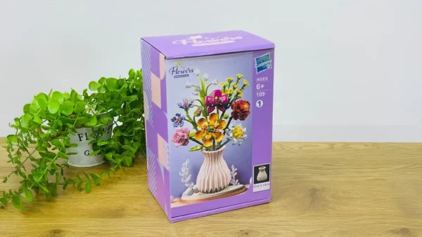 Flowers Building Blocks – Dekorativ Çiçək Buketi Bənövşəyi 756 Hissə - Grido hədiyyə mağazası