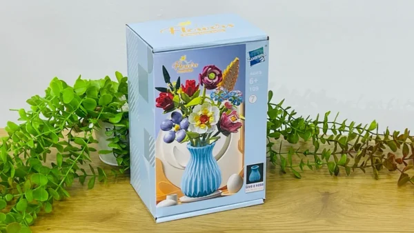 Flowers Building Blocks – Dekorativ Çiçək Buketi Mavi 680 Hissə - Grido hədiyyə mağazası
