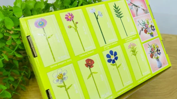 Flowers Building Blocks – Dekorativ Çiçək Buketi Yaşıl 671 Hissə 109-2 - Grido hədiyyə mağazası