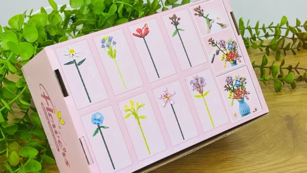 Flowers Building Blocks – Vazalı Dekorativ Çiçək Buketi Çəhrayı - Grido hədiyyə mağazası