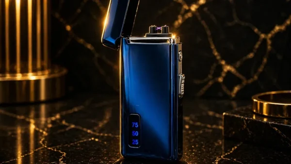 Hədiyyəlik Göy 607 USB Şarjlı Elektron Alışqan , Küləyə Davamlı Metal Çaxmaq - Grido hədiyyə mağazası