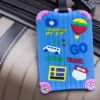 “LETS GO” TRAVEL IS MY JOY” Mavi Çamadan Etiketi - Grido hədiyyə mağazası