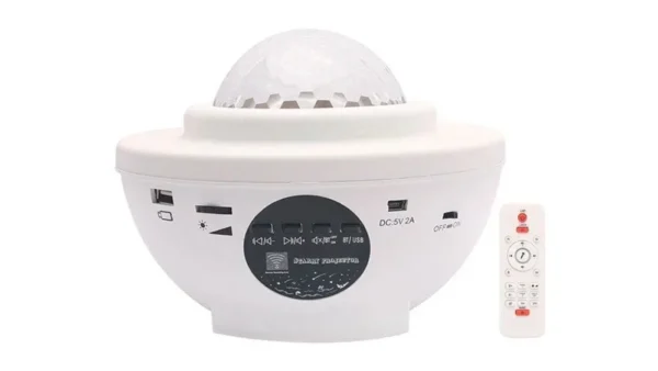 Musiqili Ağ Qalaktika Proyektor Lampa (Bluetooth, Pultlu, Okean dalğalı) - Grido hədiyyə mağazası