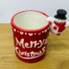 Qaradam Dekorlu Qırmızı Merry Christmas Fincanı - Grido hədiyyə mağazası