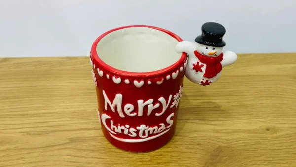 Qaradam Dekorlu Qırmızı Merry Christmas Fincanı - Grido hədiyyə mağazası