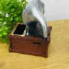 Retro Qramofon Dizaynlı Qəhvəyi Suvenir Kassa Qələm Qabı (19x14 sm) - Grido hədiyyə mağazası