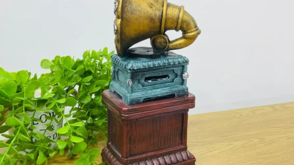 Retro Qramofon Dizaynlı Suvenir Kassalı Dekor (28 × 12 sm) - Grido hədiyyə mağazası