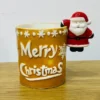 Santa Dekorlu Sarı Merry Christmas Fincanı Santa Dekorlu Sarı Merry Christmas Fincanı - Grido hədiyyə mağazası