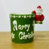 Santa Dekorlu Yaşıl Merry Christmas Fincanı - Grido hədiyyə mağazası