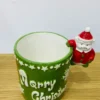 Santa Dekorlu Yaşıl Merry Christmas Fincanı - Grido hədiyyə mağazası