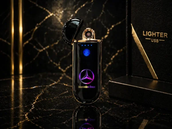 Sensorlu USB Alışqan Mercedes Qızılı Loqolu 902 – Elektrikli, Şarjlı, Premium Dizayn - Grido hədiyyə mağazası