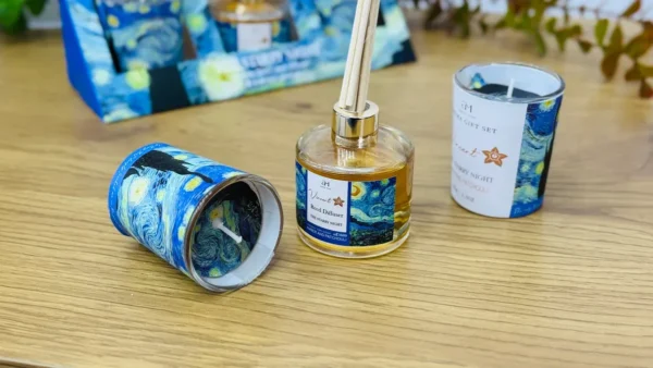 The Starry Night Hədiyyə Dəsti – Reed Diffuser & Şam (Amber & Patchouli) - Grido hədiyyə mağazası