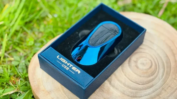 Toyota Dizayn Elektron Alışqan Göy 957– USB Şarjlı Açarlıq Brelok, Küləyə Davamlı Elektrikli Lighter (Göy Metal) - Grido hədiyyə mağazası