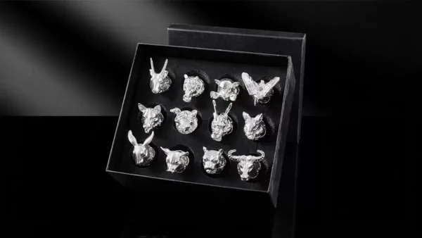 12 Bürc Heyvanlı Premium Rumka Dəsti Gümüşü - Grido hədiyyə mağazası