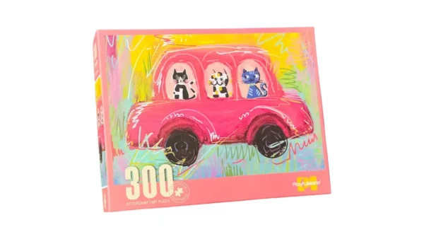 300 Parça Retro Maşın Və Pişik Temalı Puzzle – Rəngarəng Art Hobby Oyunu Yappoz - Grido hədiyyə mağazası