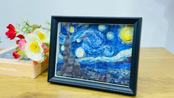 3D Çərçivə – “The Starry Night” Van Gogh 3D Yapışqanlı Kağız - Grido hədiyyə mağazası