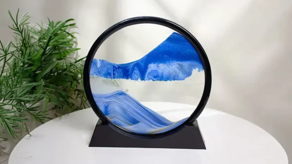 3D Qumlu Mavi Dairəvi Dekor – Moving Sand Art (18 sm) 3D Qumlu Mavi Dairəvi Dekor – Moving Sand Art (18 sm) - Grido hədiyyə mağazası