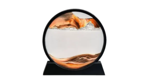 3D Qumlu Narıncı Dairəvi Dekor – Moving Sand Art (27 sm) - Grido hədiyyə mağazası