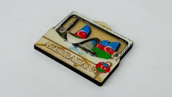 Azərbaycan Landşaftlı Taxta Maqnit - Grido hədiyyə mağazası