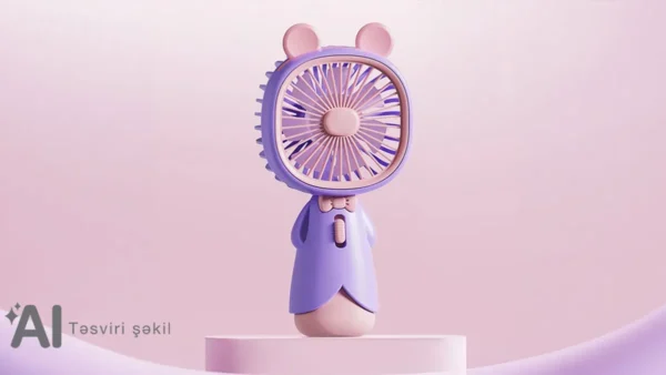 Bənövşəyi Qulaqlı Mini Sərinkeş Fan 11539 - Grido hədiyyə mağazası