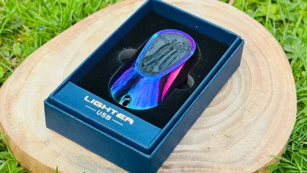 Canavar Dizayn Elektron Alışqan Bənövşəyi 957 – USB Şarjlı Double Arc Lighter, Küləyə Davamlı Premium Metal (Rainbow) - Grido hədiyyə mağazası
