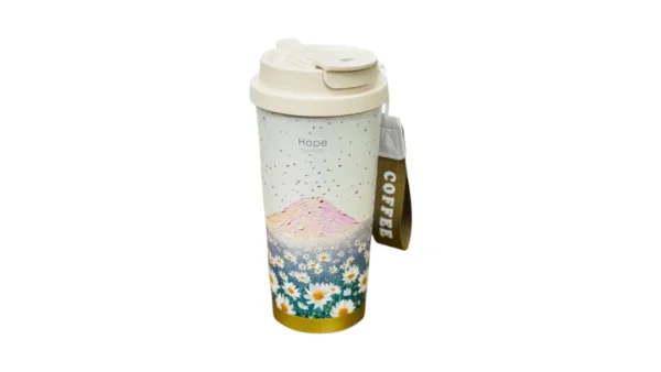 Dağ və Çobanyastığı Çiçək Dizaynlı Termos Stəkan – 520 ml - Grido hədiyyə mağazası