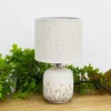 Dekorativ Krem Çiçəkli Keramika Masaüstü Lampa – 29 sm - Grido hədiyyə mağazası