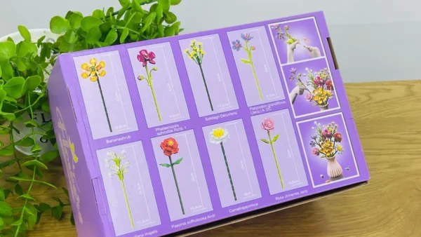 Flowers Building Blocks – Dekorativ Çiçək Buketi Bənövşəyi 756 Hissə Flowers Building Blocks – Dekorativ Çiçək Buketi Bənövşəyi 756 Hissə - Grido hədiyyə mağazası