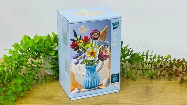 Flowers Building Blocks – Dekorativ Çiçək Buketi Mavi 680 Hissə - Grido hədiyyə mağazası