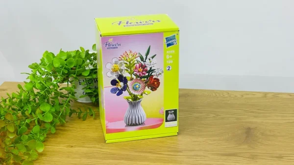 Flowers Building Blocks – Dekorativ Çiçək Buketi Yaşıl 671 Hissə 109-2 - Grido hədiyyə mağazası