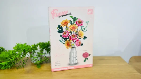 Gül Buketi Konstruksiya Seti – Interwoven Roses are in full bloom 518 Hissə - Grido hədiyyə mağazası