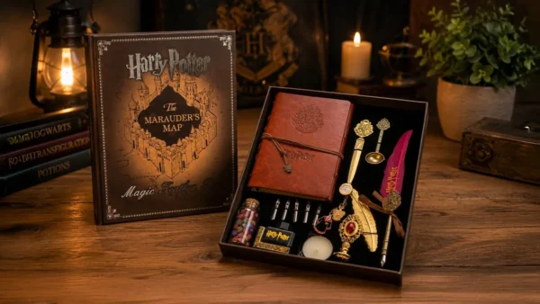 Harry Potter Qırmızı Lələkli Bloknot Hədiyyə Dəsti - Grido hədiyyə mağazası