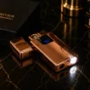 Hədiyyəlik Qızılı 615 USB Şarjlı Elektron Alışqan , Küləyə Davamlı Metal Çaxmaq - Grido hədiyyə mağazası