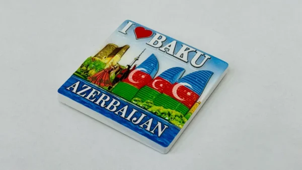 I Love Baku Azərbaycan Keramik Maqnit - Grido hədiyyə mağazası