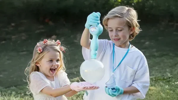 Köpük Tüstü Topu Aparatı Bubble Aparat Əlcəkli Mavi Lucky - Grido hədiyyə mağazası