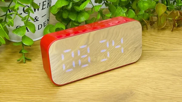 LED Güzgülü Masaüstü Saat (Bluetoothlu) – Qırmızı - Grido hədiyyə mağazası